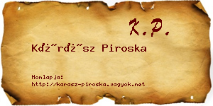 Kárász Piroska névjegykártya